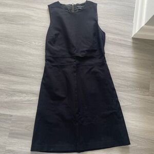 Theory Black Fitted Dress with Gold Zipper